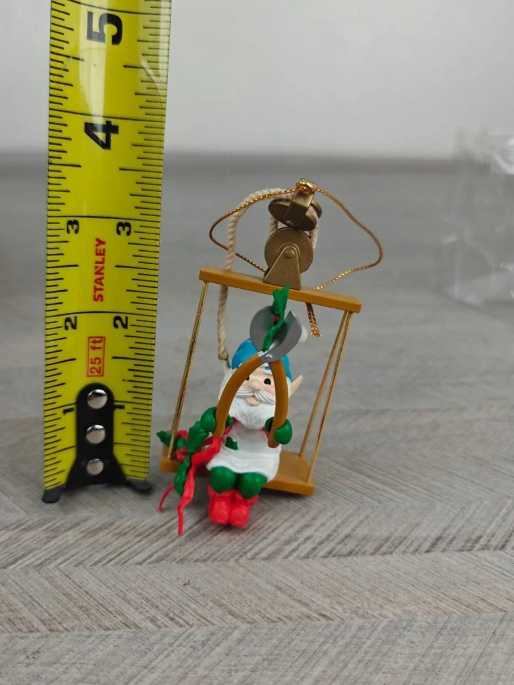 Vintage Christmas Charmers Trimming The Mistletoe Ornament 1991 Santa's Best